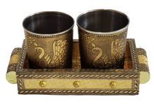 Load image into Gallery viewer, Oxidized Handcrafted Glass Tray Serving Set