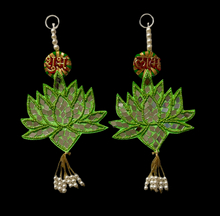 Load image into Gallery viewer, Decorative Mirror Lotus Shubh Labh Hanging