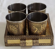 Load image into Gallery viewer, Oxidized Handcrafted Glass Tray Serving Set