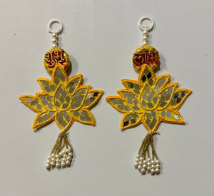 Decorative Mirror Lotus Shubh Labh Hanging