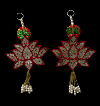 Load image into Gallery viewer, Decorative Mirror Lotus Shubh Labh Hanging
