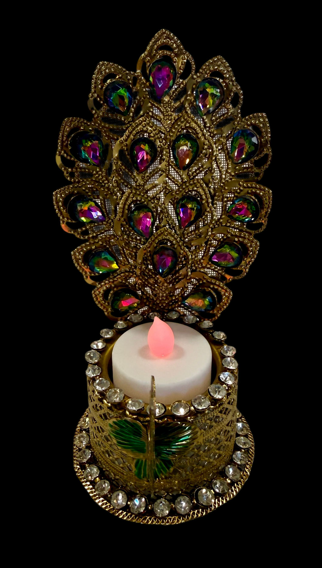 Designer Peacock Tlight Candle Holder