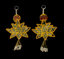 Load image into Gallery viewer, Decorative Mirror Lotus Shubh Labh Hanging
