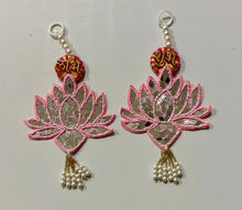 Load image into Gallery viewer, Decorative Mirror Lotus Shubh Labh Hanging
