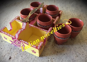 Clay Kulhad Set With Tray