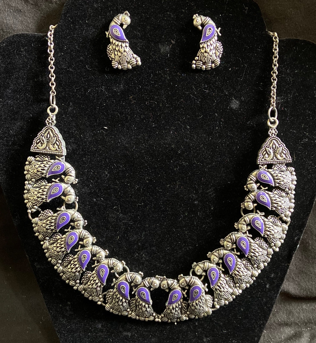 Designer Peacock Necklace Set